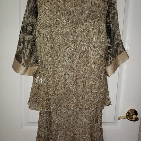 NEW SPENCER ALEXIS 3PC TAUPE BLK GOLD BLK EMBRO SM - Picture 4 of 7